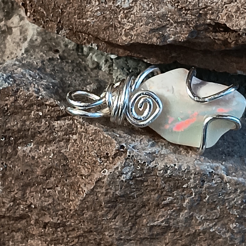 Australian Opal Pendant Lightning Ridge Double Sided Sterling Silver - Picture 13 of 16